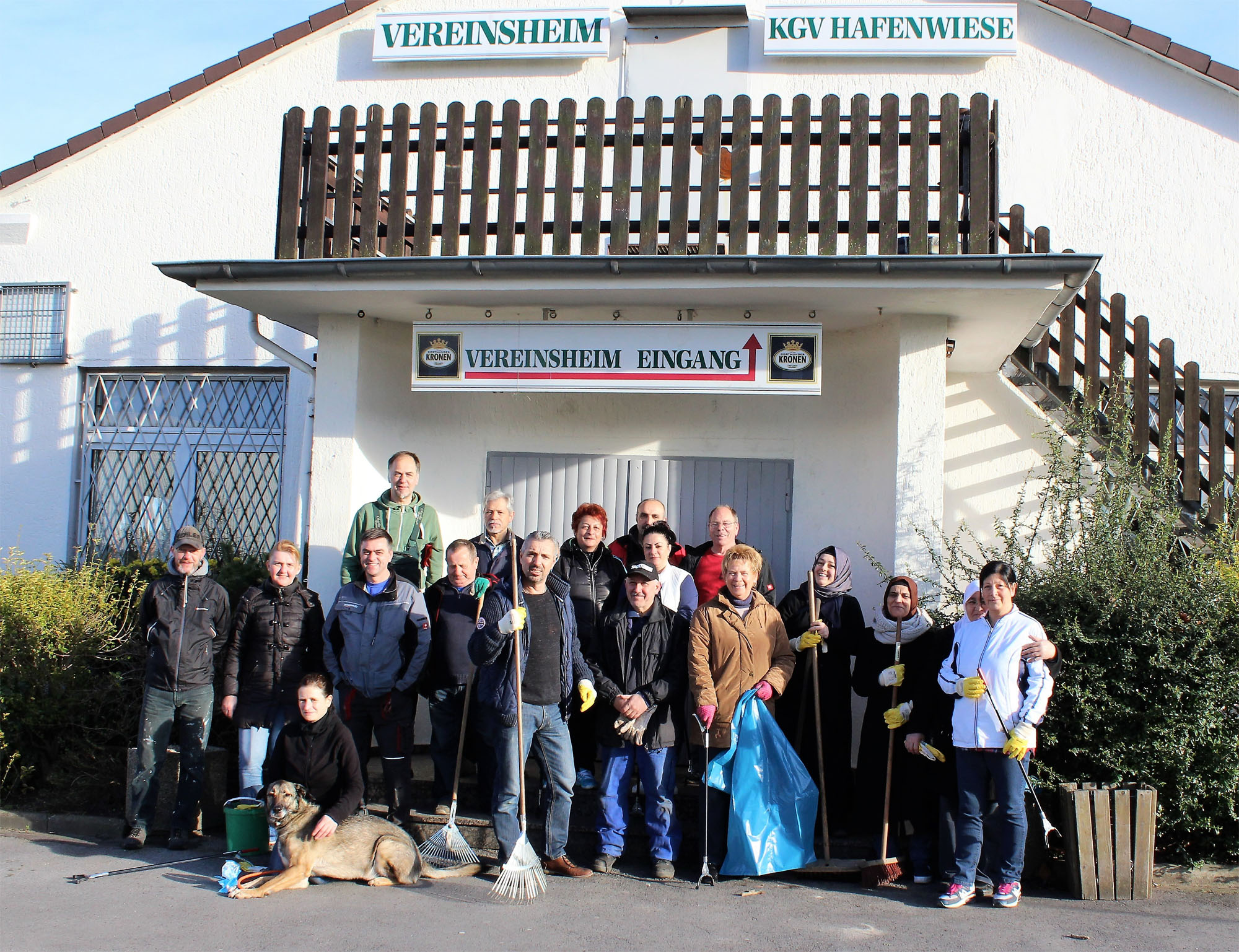 Die Helfer der Müllaktion 2017 des Kleingartenvereins Hafenwiese