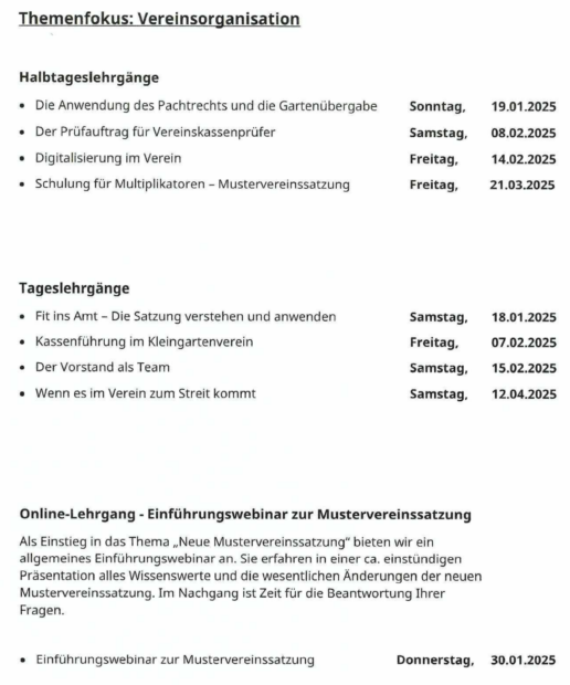 Lehrgangstermine Landesverband 1. Halbjahr Seite 2